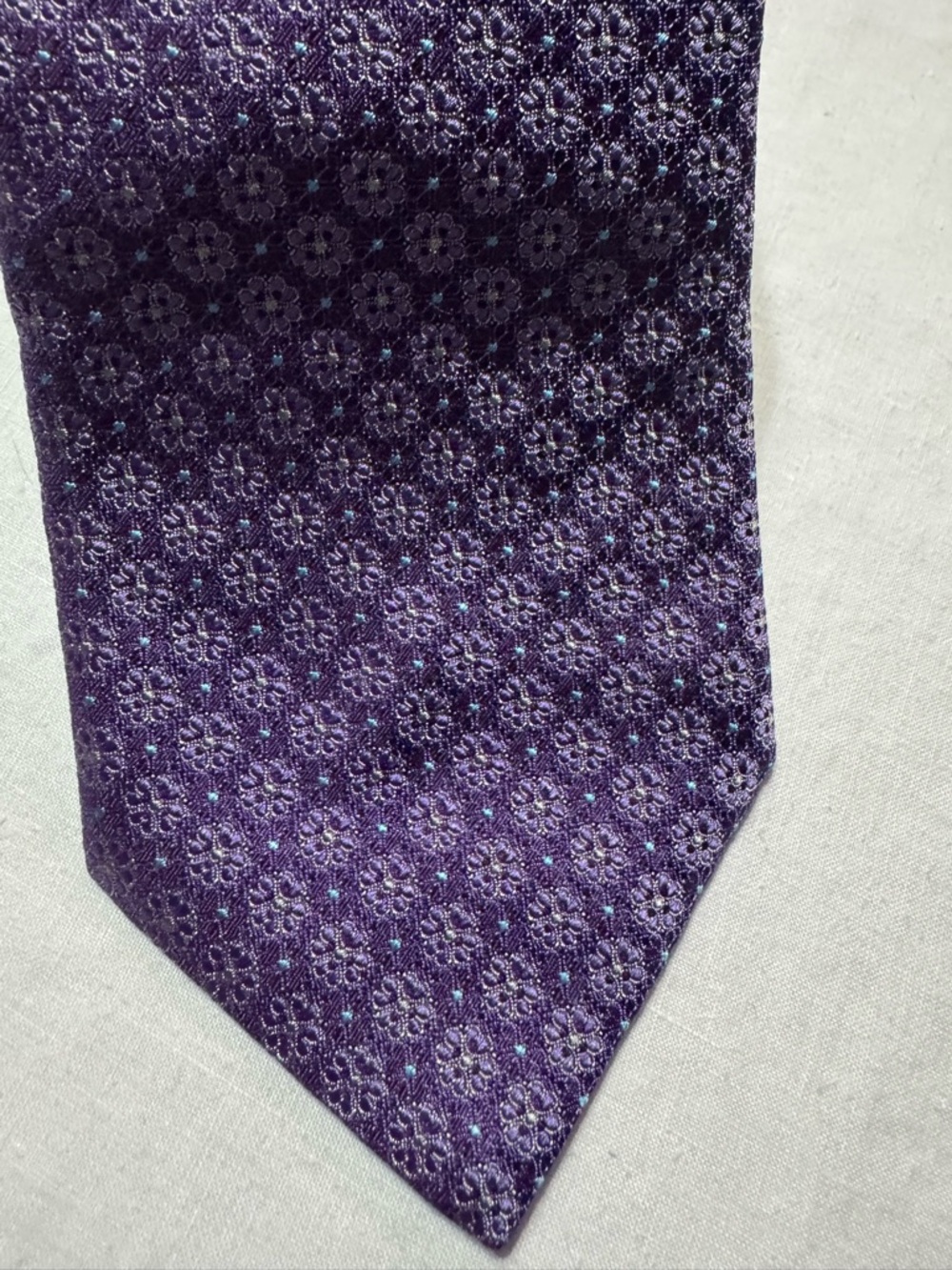 Eton Mid Purple Silk Tie NWT Italian - Picture 2 of 5